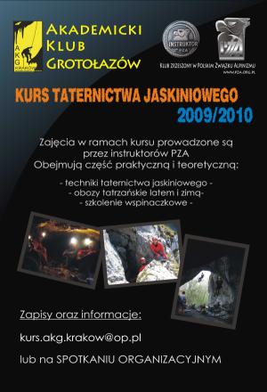 Kurs taternictwa jaskiniowego 2009 / 2010 - kurs jaskiniowy w AKG Krakw